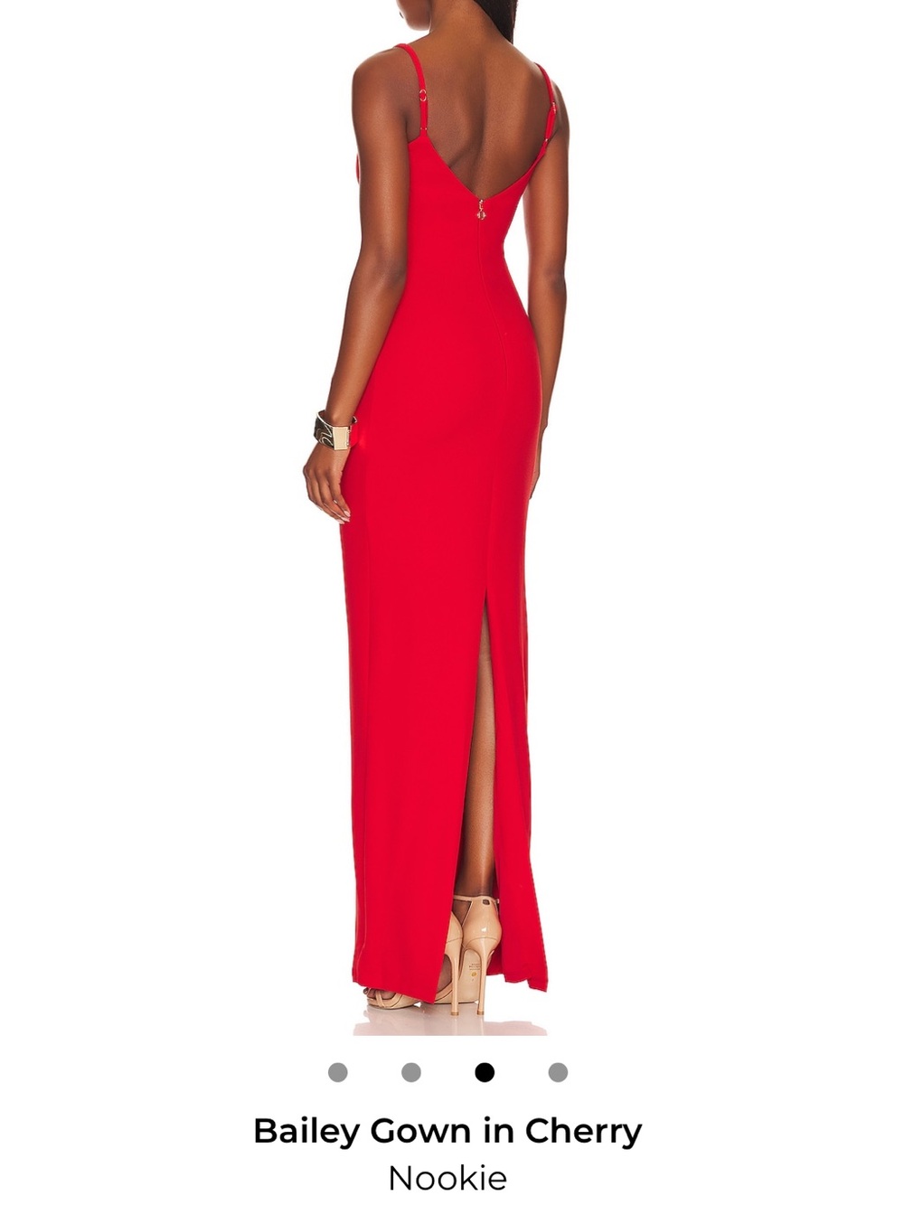 Nookie Slim-Strap Maxi Dress in Cherry Red - Picture 2 of 4